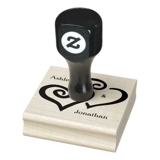 絡み合うハートデザイン木印 ラバースタンプ (スタンプ)