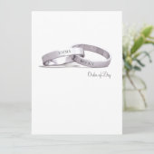 絡み合うリング シルバー - 式次第 / 儀式 招待状 (スタンド正面)