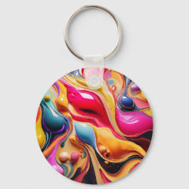 絡み合う抽象芸術バブル キーホルダー