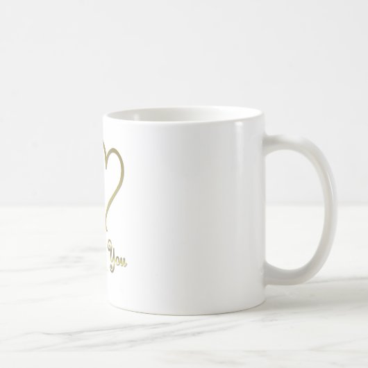 絡み合う金のハート 愛してる コーヒーマグカップ (右)