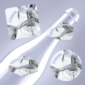 絡み合ったクリスタルワインガラスステム紙コースター スクエアペーパーコースター