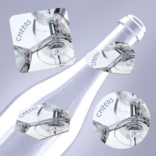 絡み合ったクリスタルワインガラスステム紙コースター スクエアペーパーコースター