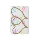 絡み合ったハートが絡み合ったロープのロマンチックな花火 バスマット (正面縦)