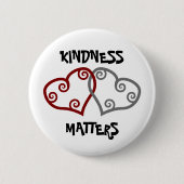 絡み合ったハートの親切な問題 缶バッジ (正面)