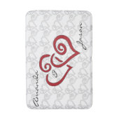 絡み合ったハートデザインバスマット バスマット (正面縦)