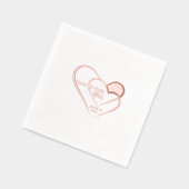 絡み合ったハートバラゴールドフォイルスタンディングナプキンス 箔ナプキン (左)