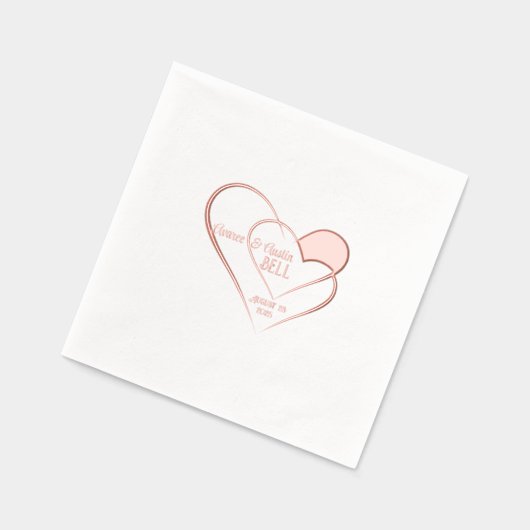 絡み合ったハートバラゴールドフォイルスタンディングナプキンス 箔ナプキン (左)