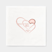絡み合ったハートバラゴールドフォイルスタンディングナプキンス 箔ナプキン (正面)