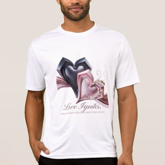 絡み合ったハートメンズTシャツ Tシャツ (正面)
