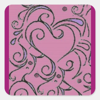 絡み合ったハート スクエアシール