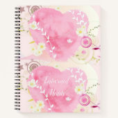 絡み合ったハート – ピンク ノートブック (正面)