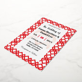 絡み合ったハート 箔招待状 (回転した状態)