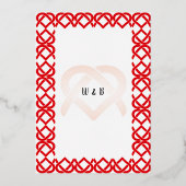 絡み合ったハート 箔招待状 (裏面)