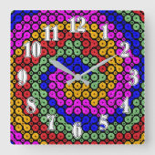 絡み合ったヒューズ抽象芸術 スクエア壁時計 (正面)