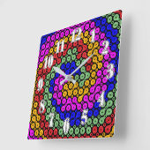 絡み合ったヒューズ抽象芸術 スクエア壁時計 (傾斜)