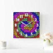 絡み合ったヒューズ抽象芸術 スクエア壁時計 (ホーム)