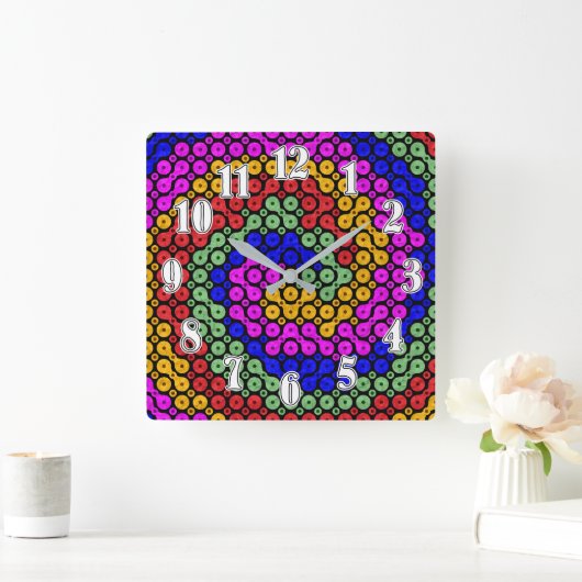 絡み合ったヒューズ抽象芸術 スクエア壁時計 (ホーム)