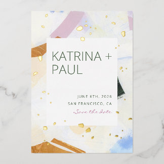 絡み合ったフォイルが日付カードを保存 箔シーズンカード