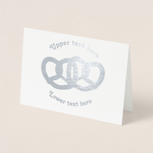 絡み合ったプレッツェルブレッドノット – あなたの選択文字 箔カード (正面)