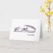 絡み合ったリングや輪シルバー – おめでとうございますカード カード (黄色い花)