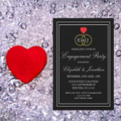 絡み合ったリングや輪婚約パーティ 招待状