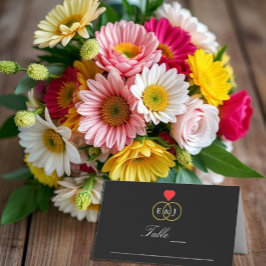 絡み合ったリングや輪結婚の座席表 プレイスカード