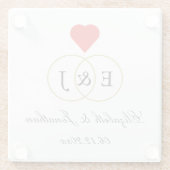 絡み合ったリングや輪結婚ズ ガラスコースター (裏面)
