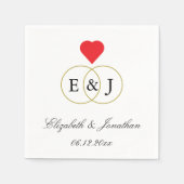 絡み合ったリングや輪結婚ズ スタンダードカクテルナプキン (正面)