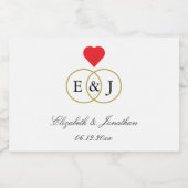 絡み合ったリングや輪結婚ズ スパークリングワインラベル (シングルラベル)