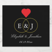 絡み合ったリングや輪結婚ズ スパークリングワインラベル (シングルラベル)