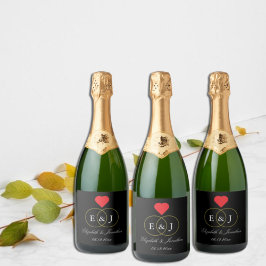 絡み合ったリングや輪結婚ズ スパークリングワインラベル