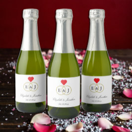 絡み合ったリングや輪結婚ズ スパークリングワインラベル