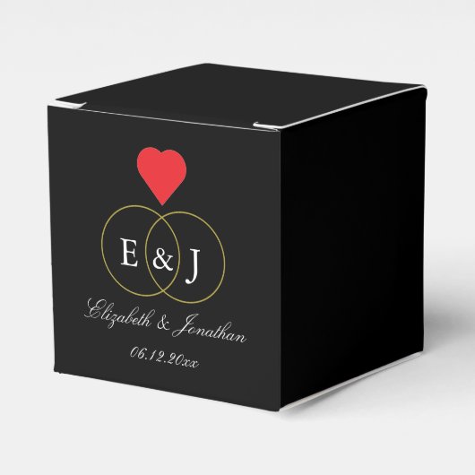 絡み合ったリングや輪結婚ズ フェイバーボックス (正面サイド)