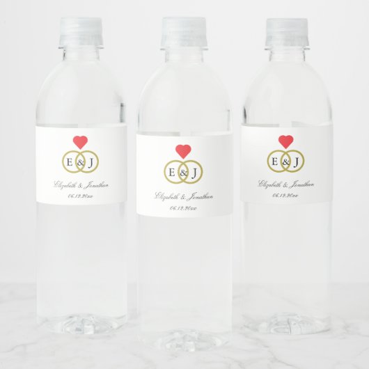 絡み合ったリングや輪結婚ズ ペットボトルラベル (ボトル)