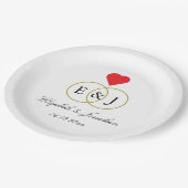 絡み合ったリングや輪結婚ズ ペーパープレート (アングル)