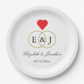 絡み合ったリングや輪結婚ズ ペーパープレート (正面)