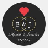 絡み合ったリングや輪結婚ズ ラウンドシール (正面)