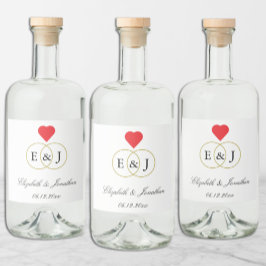 絡み合ったリングや輪結婚ズ リキュールボトルラベル