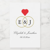 絡み合ったリングや輪結婚ズ ワインラベル (シングルラベル)