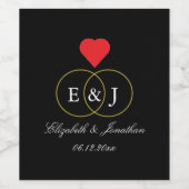 絡み合ったリングや輪結婚ズ ワインラベル (シングルラベル)