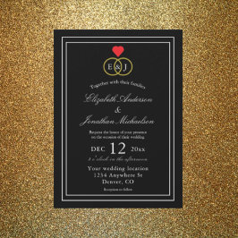 絡み合ったリングや輪結婚ズ 招待状