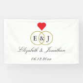 絡み合ったリングや輪結婚ズ 横断幕 (横)