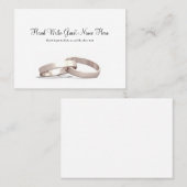 絡み合ったリングや輪金ゴールドBLK -座席表 プレイスカード (正面/裏面)