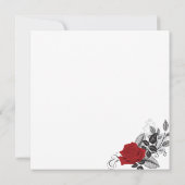 絡み合ったロマンチックな赤いローゼフラット サンキューカード (裏面)