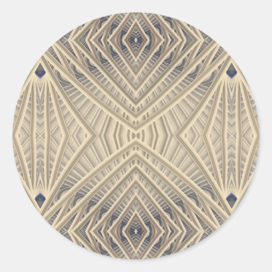 絡み合った幾何学的パターン ラウンドシール (正面)
