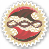 絡み合った竜 シール (正面)