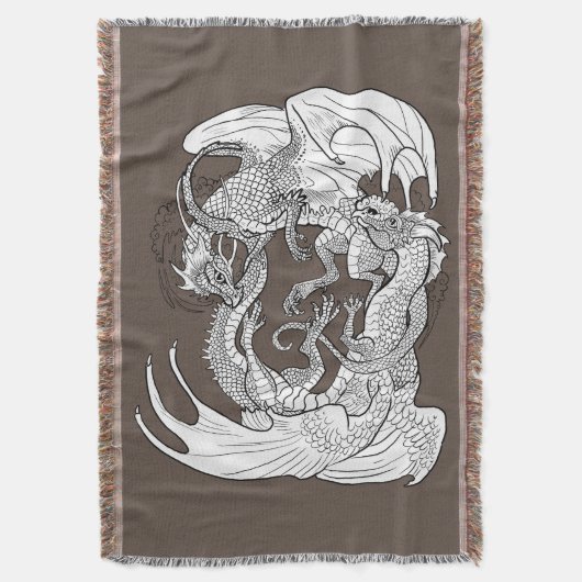 絡み合った竜 スローブランケット (正面縦)