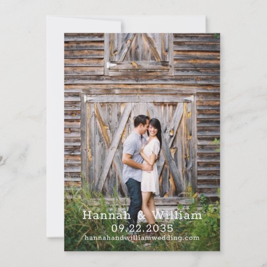 絡み合った青い馬蹄形モノグラムフローラ写真 セーブザデート (裏面)