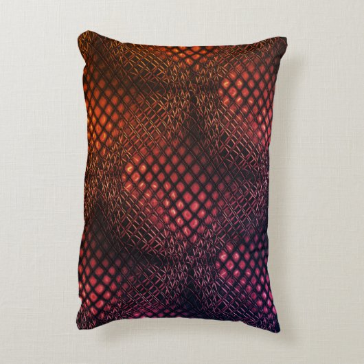 絡み合っ描たジャートネットのような赤ワイン アクセントクッション (裏面(縦))