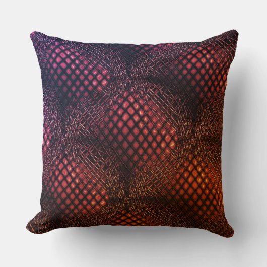 絡み合っ描たジャートネットのような赤ワイン クッション (正面)